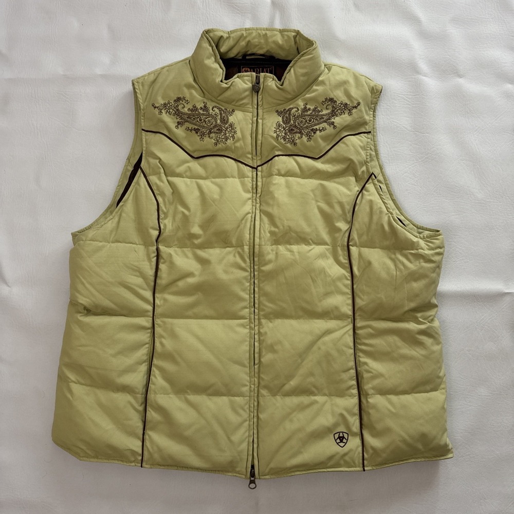 Ariat Women's Embroidered Puffer Vest XL Paisley Duck Down Western Country